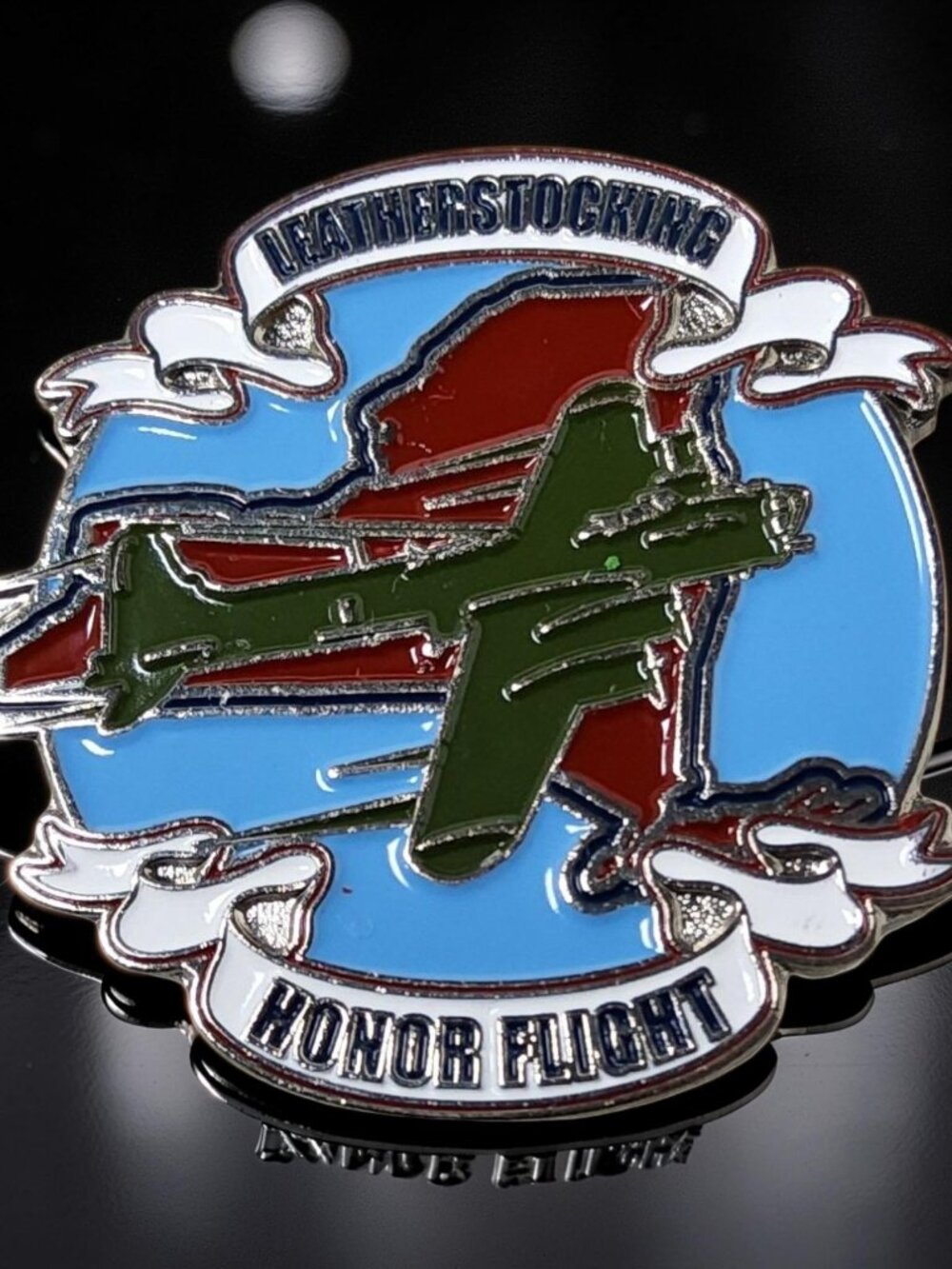 airline leatherstocking honor flight enamel lapel hat pin